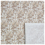 Baumwollsatin Siena Ornamente beige und grau