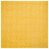 Baumwollsatin Halbdruck Ornamente gelb und weiß