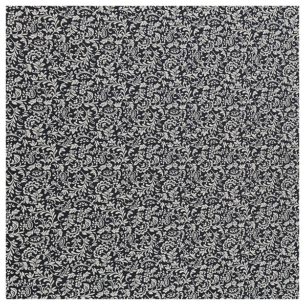 Baumwollsatin Pflanzen und Blumen anthrazit