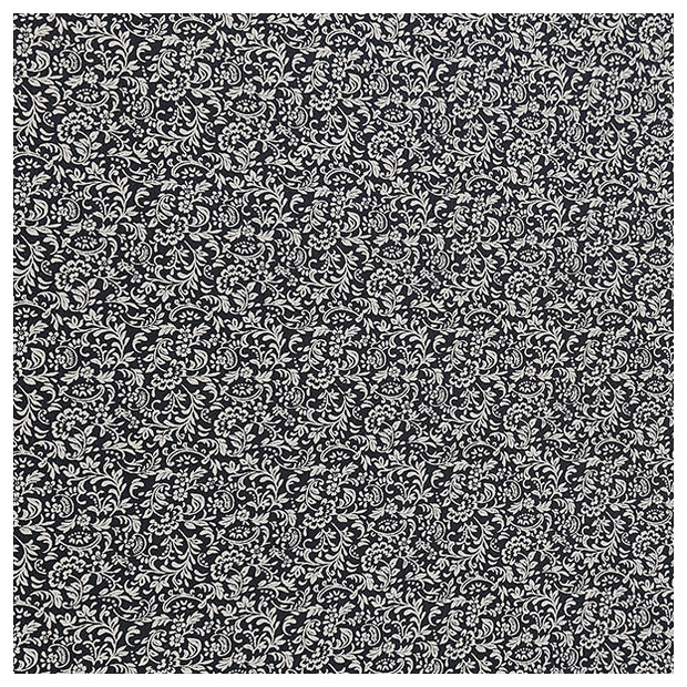 Baumwollsatin Pflanzen und Blumen anthrazit