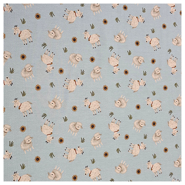 Stoffpaket Jersey Ziegen, Schafe und streifen mit Bündchen