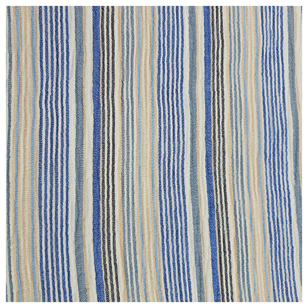 Musselin gestreift hellblau und beige