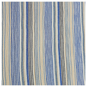 Musselin gestreift hellblau und beige