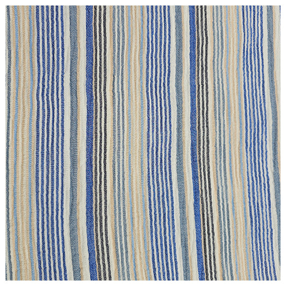 Musselin gestreift hellblau und beige