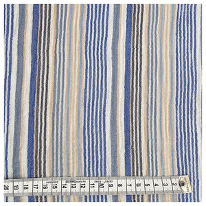 Musselin gestreift hellblau und beige