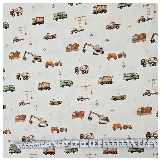 Jersey Digital Baufahrzeuge ecru