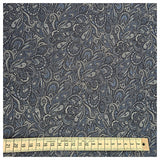 Micro Viskose Leinen Paisley blau