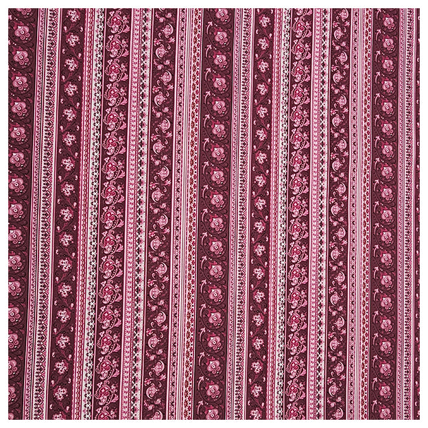 Baumwollsatin Paisley mit streifen in bordeaux