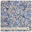 Baumwollsatin Paisley in blau und grau
