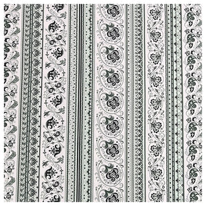 Baumwollsatin Paisley mit streifen in grün