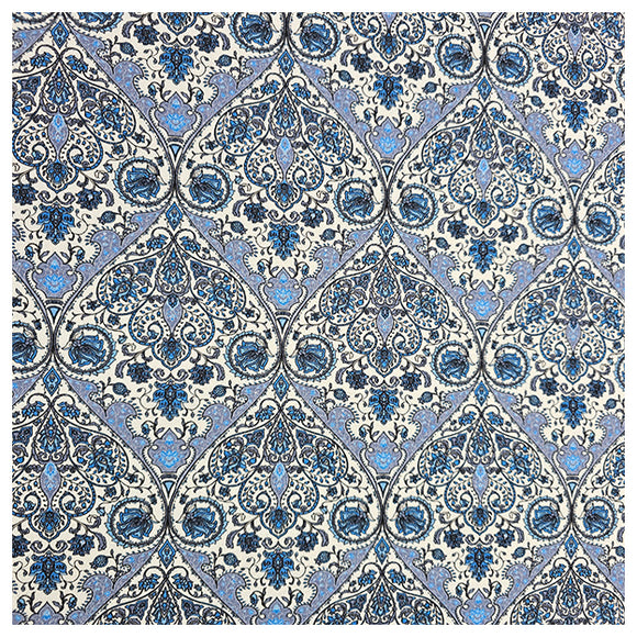 Canvas fein Ornamente blau