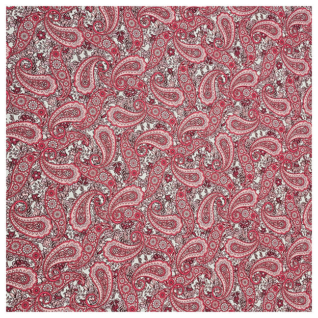 Baumwollsatin Paisley in rosa und rot