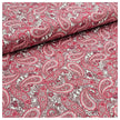Baumwollsatin Paisley in rosa und rot