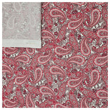 Baumwollsatin Paisley in rosa und rot