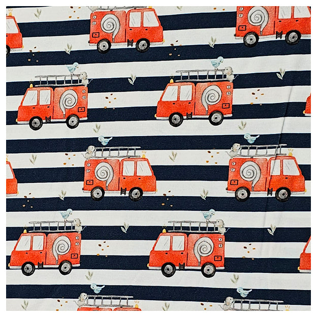 Jersey Stoffpaket Feuerwehr und grau meliert mit Bündchen