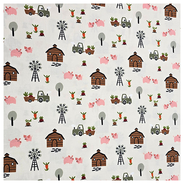 Jersey Bauernhof mit Traktor wollweiss