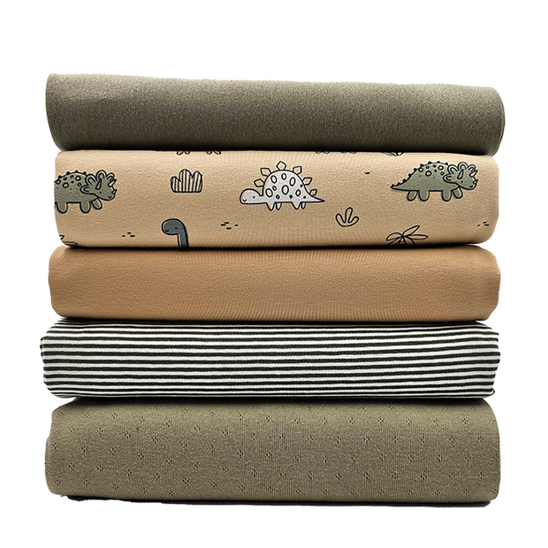 Stoffbox Jersey Dinosaurier und Ajour Jersey mit Bündchen