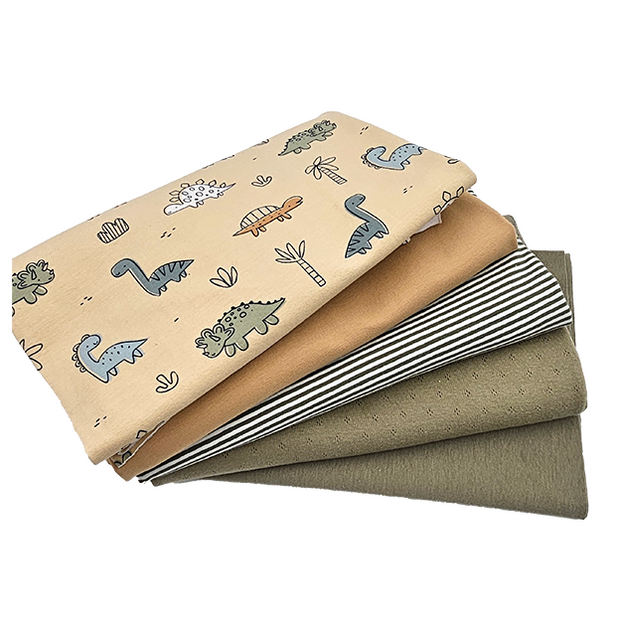 Stoffbox Jersey Dinosaurier und Ajour Jersey mit Bündchen