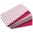 Stoffbox Jersey  Blumenmuster und Waffeljersey mit Bündchen fuchsia