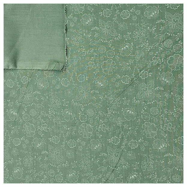 Baumwolle zarte Blumen Halbdruck in hellgrün