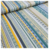 Baumwollsatin Siena blau, gelb und grün