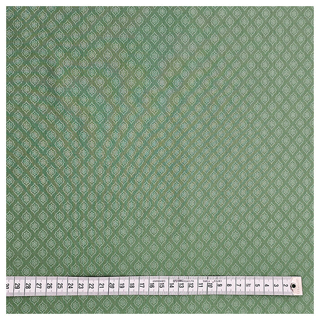 Baumwolle kleine Ornamente Halbdruck in grün