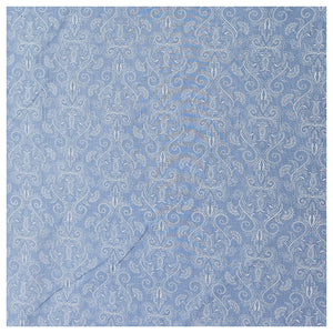 Baumwolle Halbdruck Ornamente hellblau und weiß