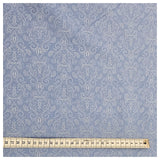 Baumwolle Halbdruck Ornamente hellblau und weiß