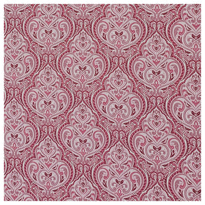 Baumwollsatin Siena Ornamente rosa und weiß
