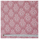 Baumwollsatin Siena Ornamente rosa und weiß