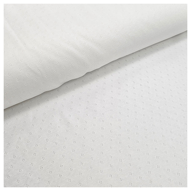 Jersey Ajour uni naturweiß