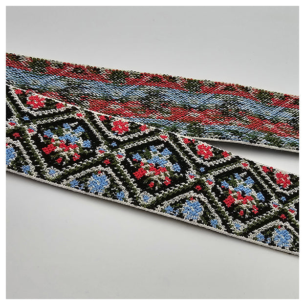 Elastic Band Jacquard rosa und hellblau 4cm