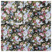 Baumwoll-Popelin Blumen hellblau, grün und rosa
