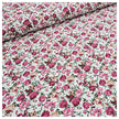 Baumwoll-Popelin Blumen rosa und weiß