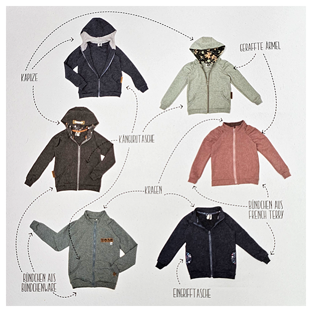 Papierschnittmuster Jacke Zippy Raglan 62-146