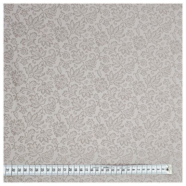 Baumwolle Blumen und Pflanzen beige mit braun