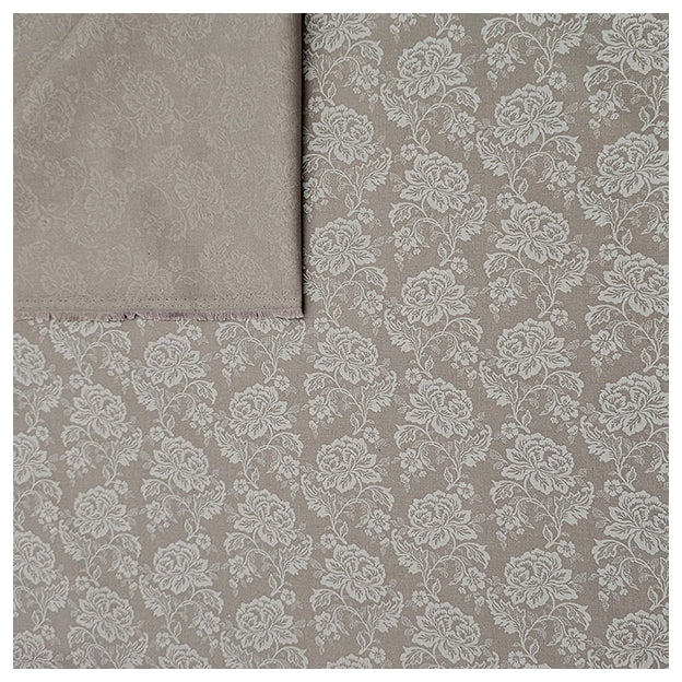 Baumwolle Blumen und Pflanzen braun mit beige