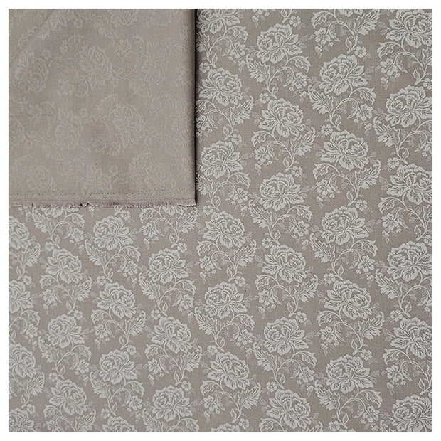 Baumwolle Blumen und Pflanzen braun mit beige