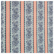 Baumwolle fein Blumen und Streifen blau mit beige