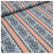 Baumwolle fein Blumen und Streifen blau mit beige
