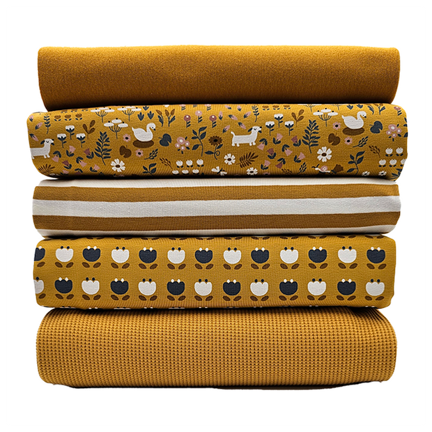 Stoffbox Jersey Tierwelt Bio und Waffeljersey mit Bündchen