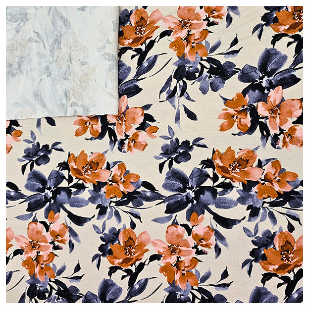 French Terry Digital Blumen ecru