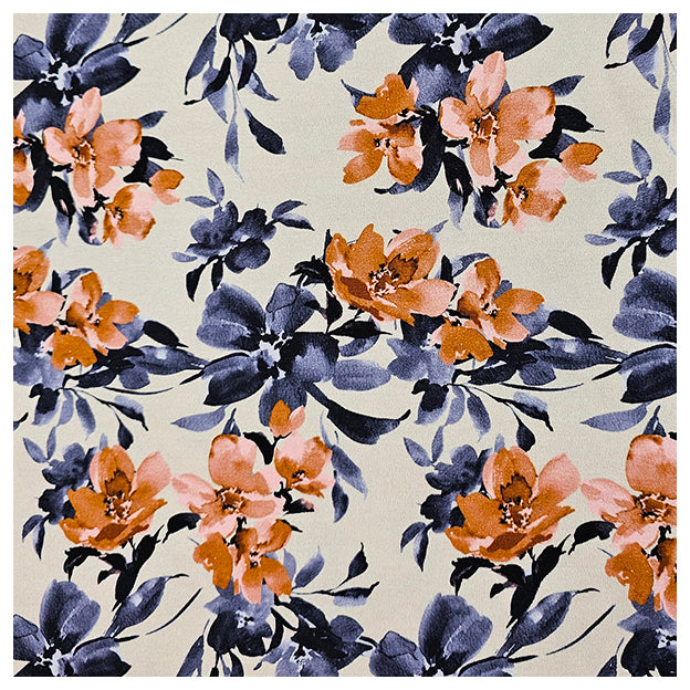 French Terry Digital Blumen ecru