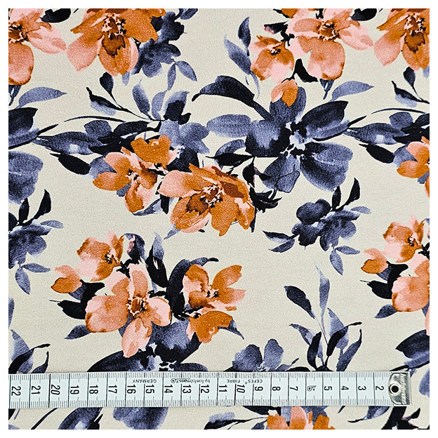 French Terry Digital Blumen ecru