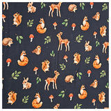 French Terry Digital Waldtiere navy