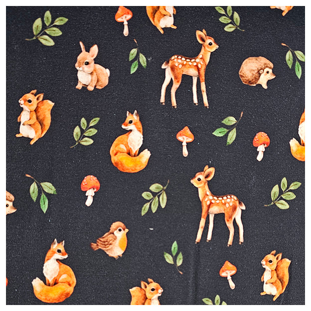 French Terry Digital Waldtiere navy