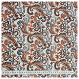Baumwollsatin Siena paisley orange und blau