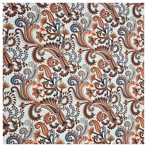 Baumwollsatin Siena paisley orange und blau
