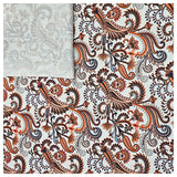 Baumwollsatin Siena paisley orange und blau
