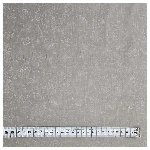 Baumwolle zarte Blumen Halbdruck in beige
